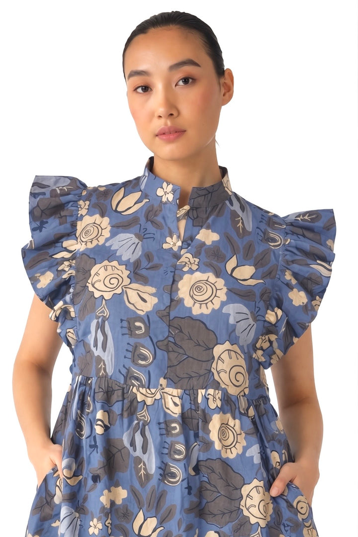 Floral Graffiti Midi Dress