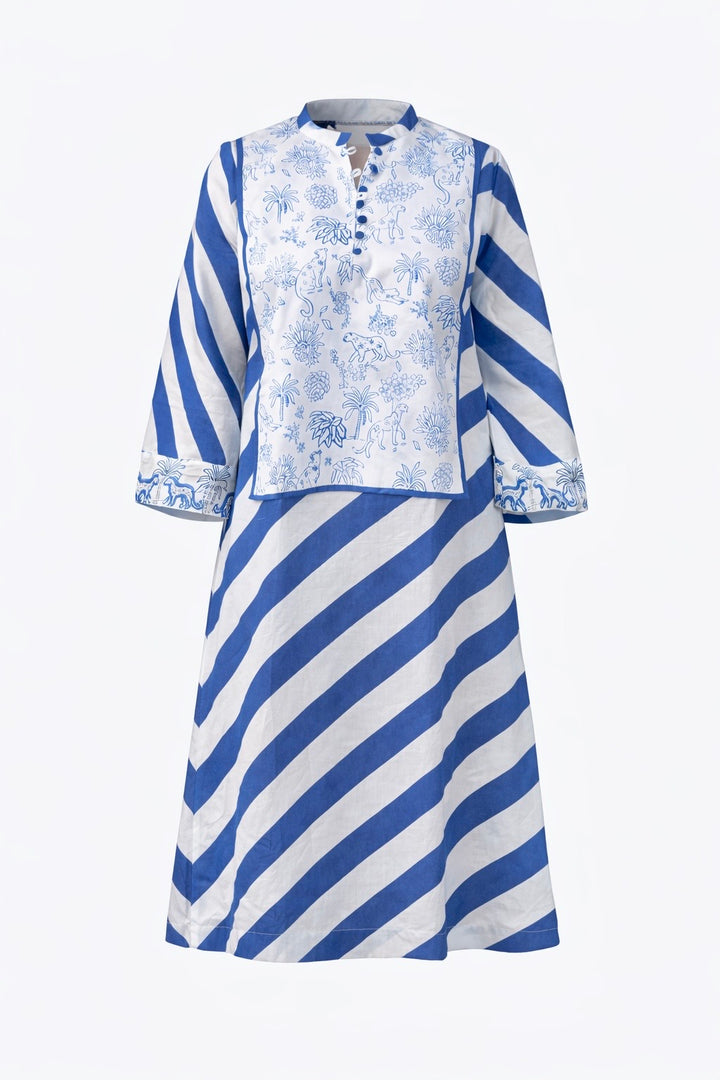 Azure Safari Stripe Dress