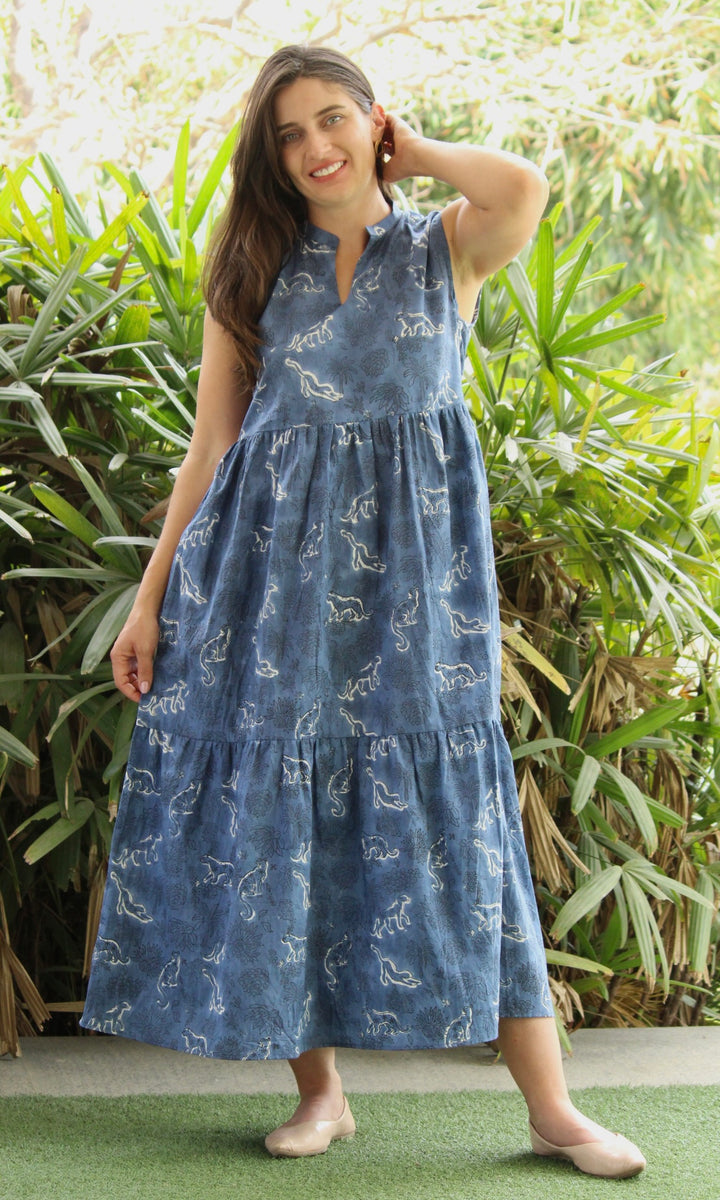 Leopard print blue Dress