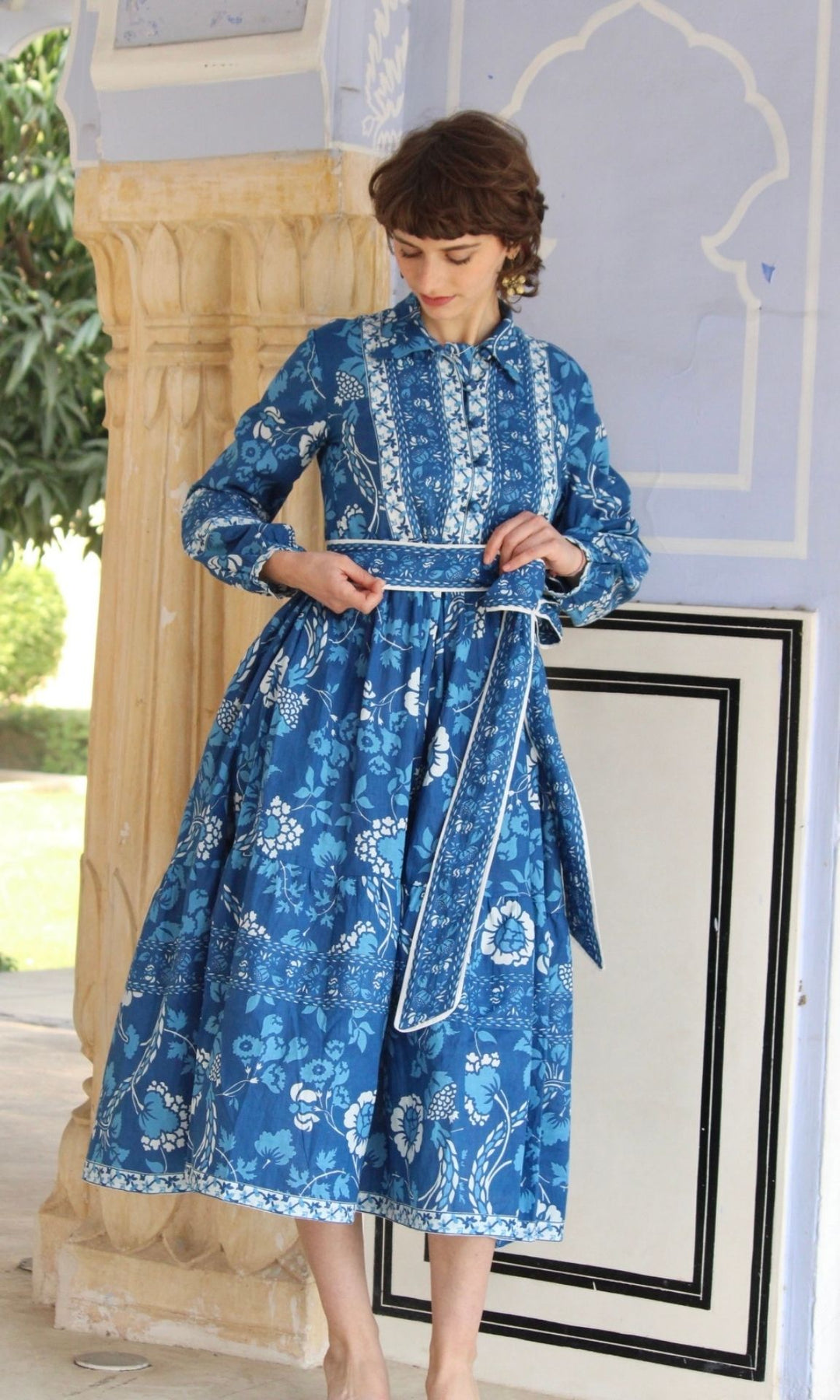 Blue Carnation Flounce Dress – Cyclamen