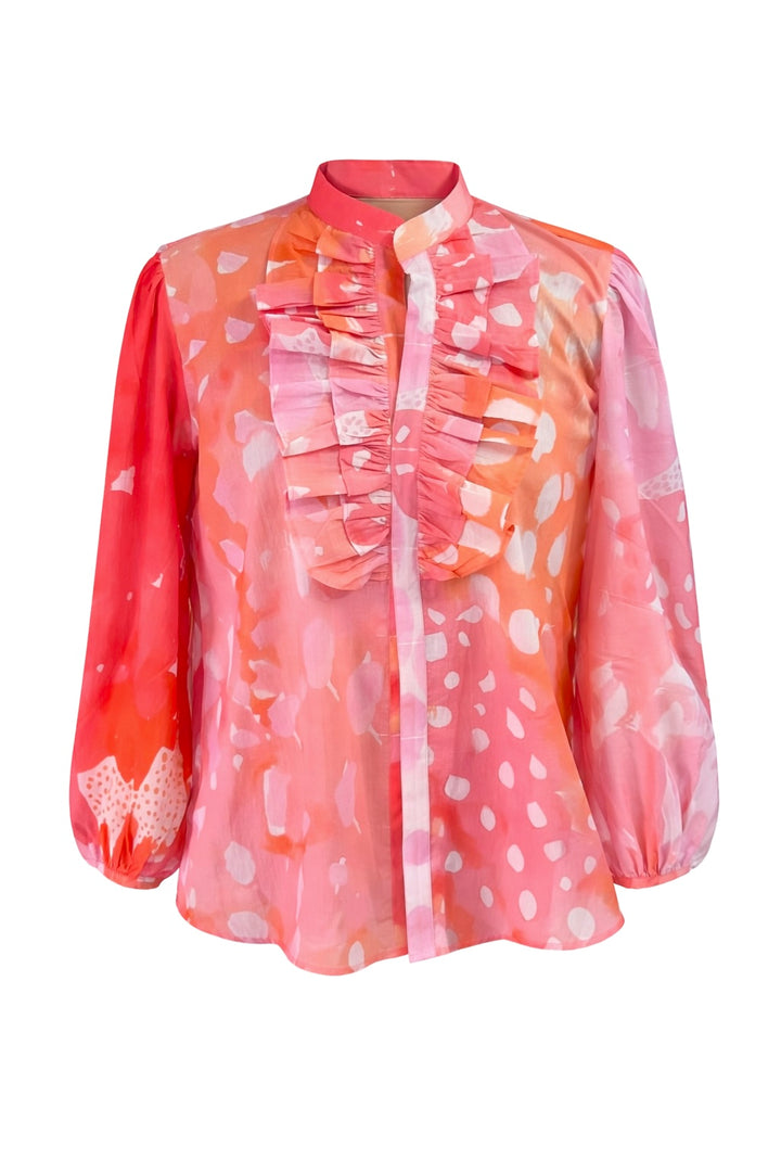Coral Ruffle Muse Shirt