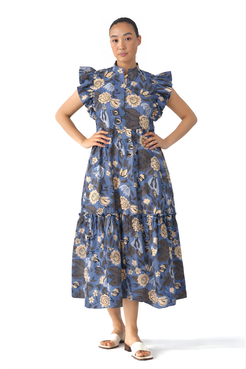 Floral Graffiti Midi Dress