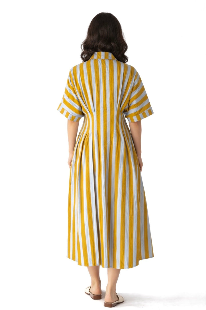 Golden Stripe Midi dress