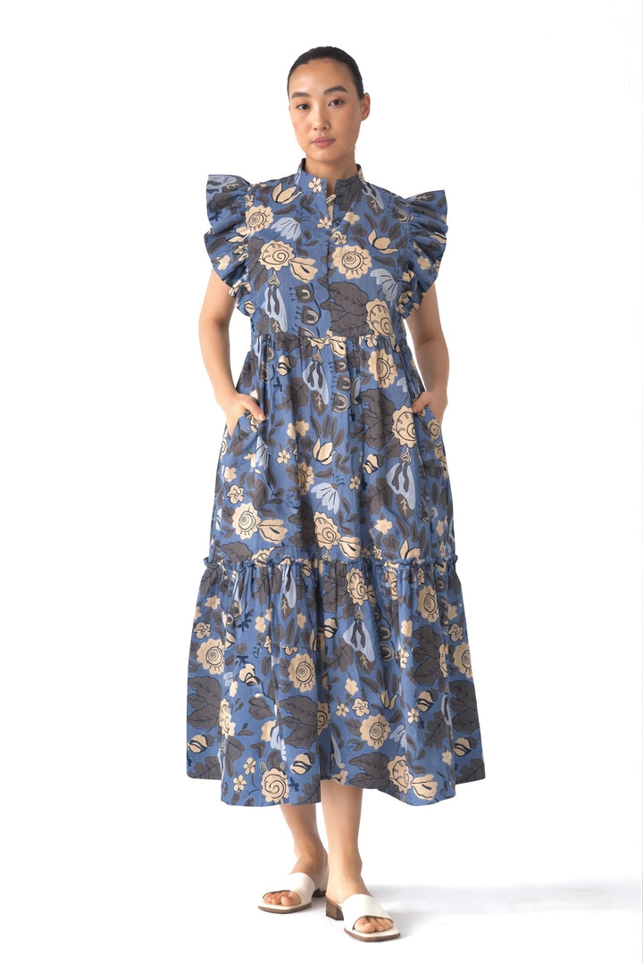 Floral Graffiti Midi Dress