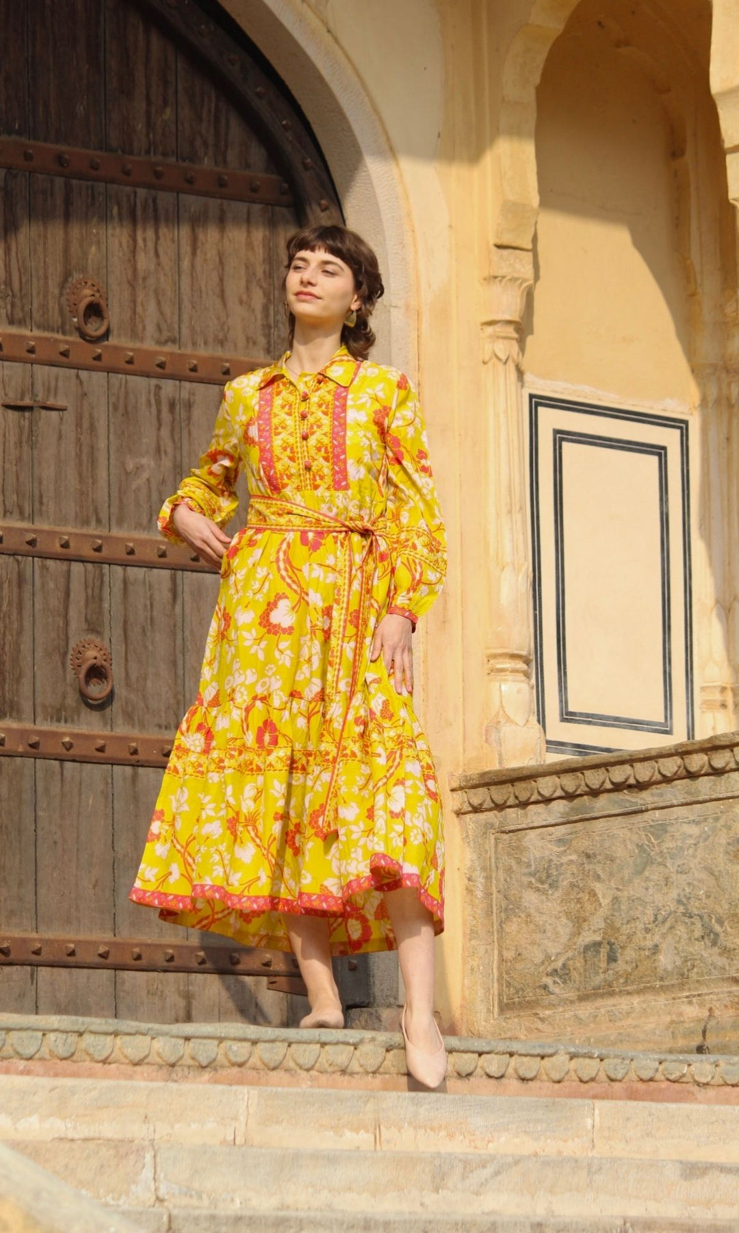 Yellow Carnation Flounce Dress – Cyclamen