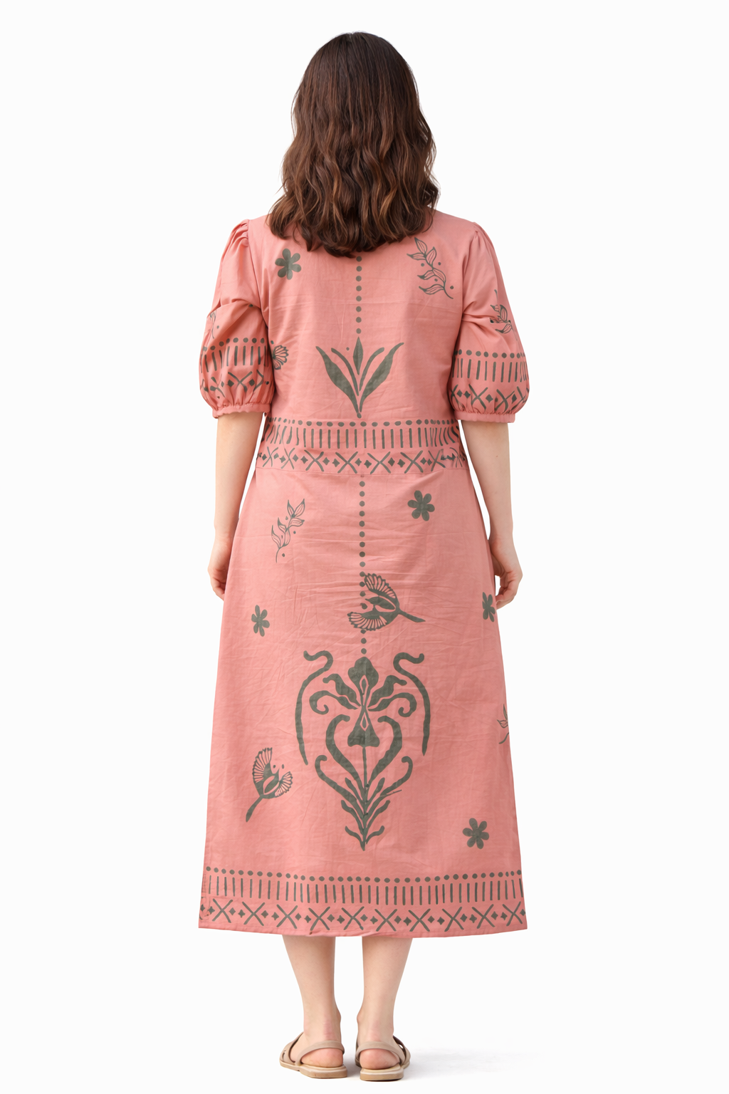 Ruffled Midi Pink Dress