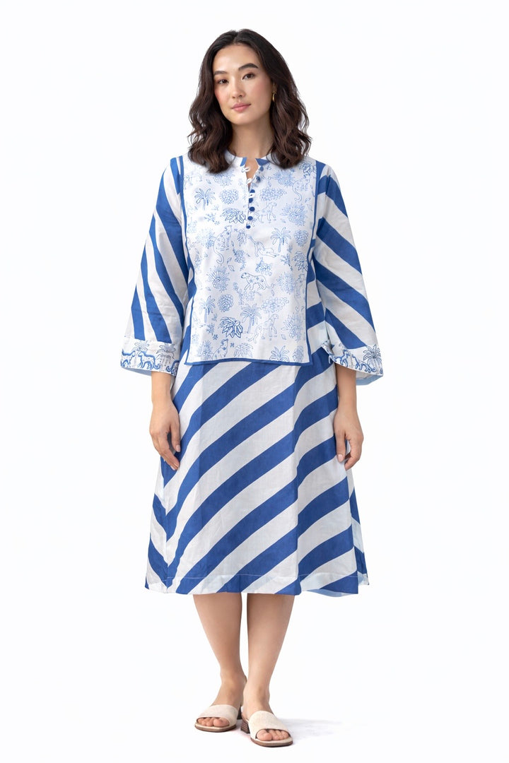 Azure Safari Stripe Dress