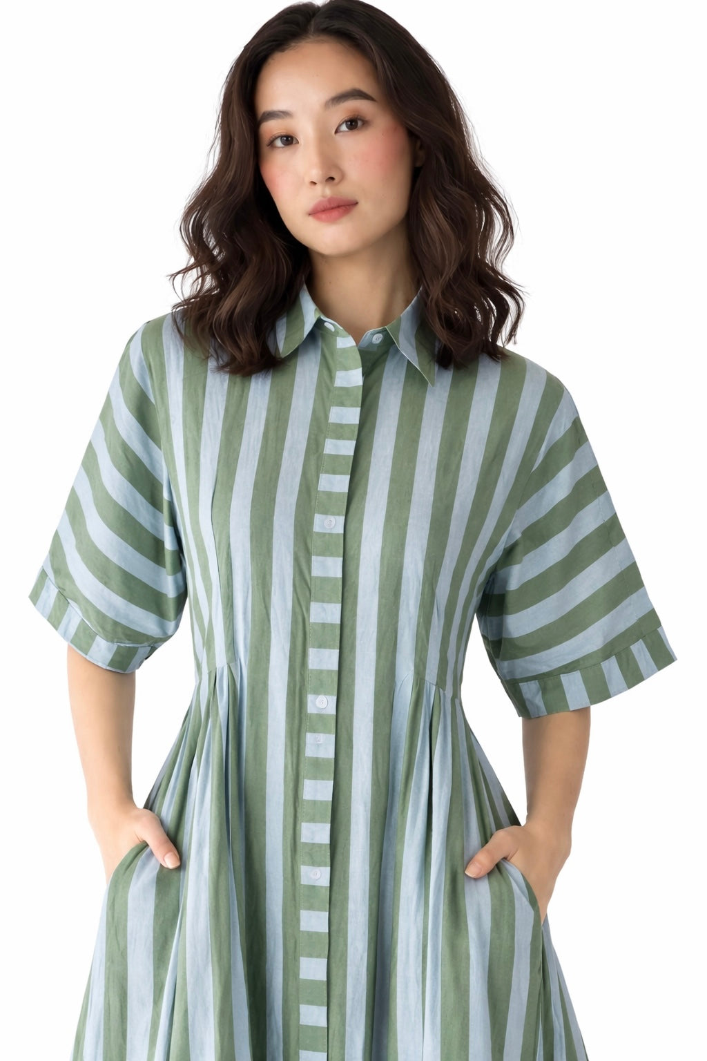 Sage stripe Dress