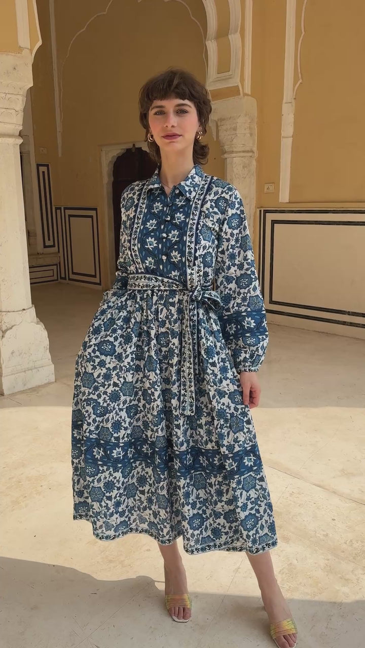 Blue Marigold Dress